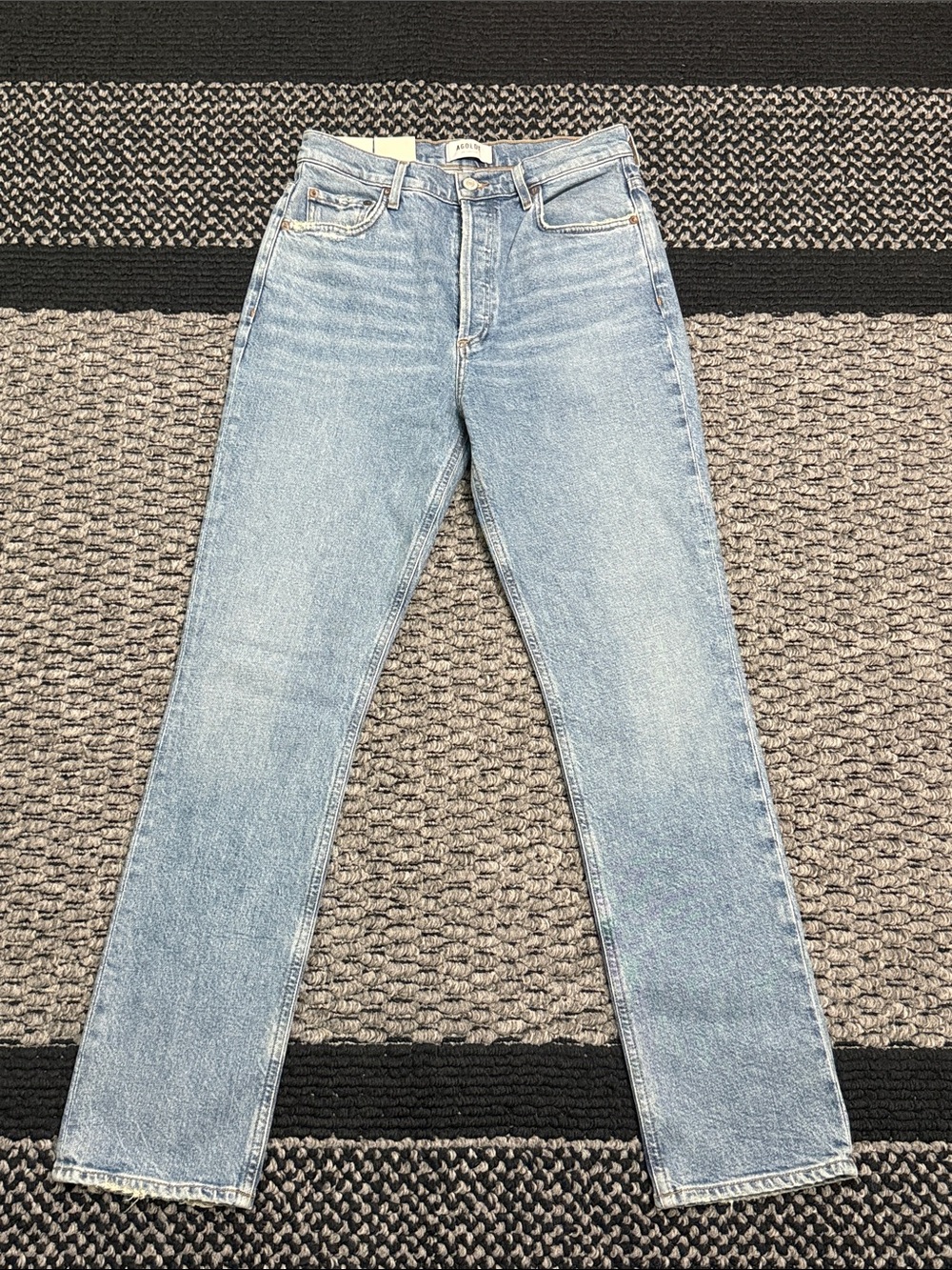 AGOLDE Freya High Rise Slim Straight Jeans Women's 26 Button Fly Organic Cotton